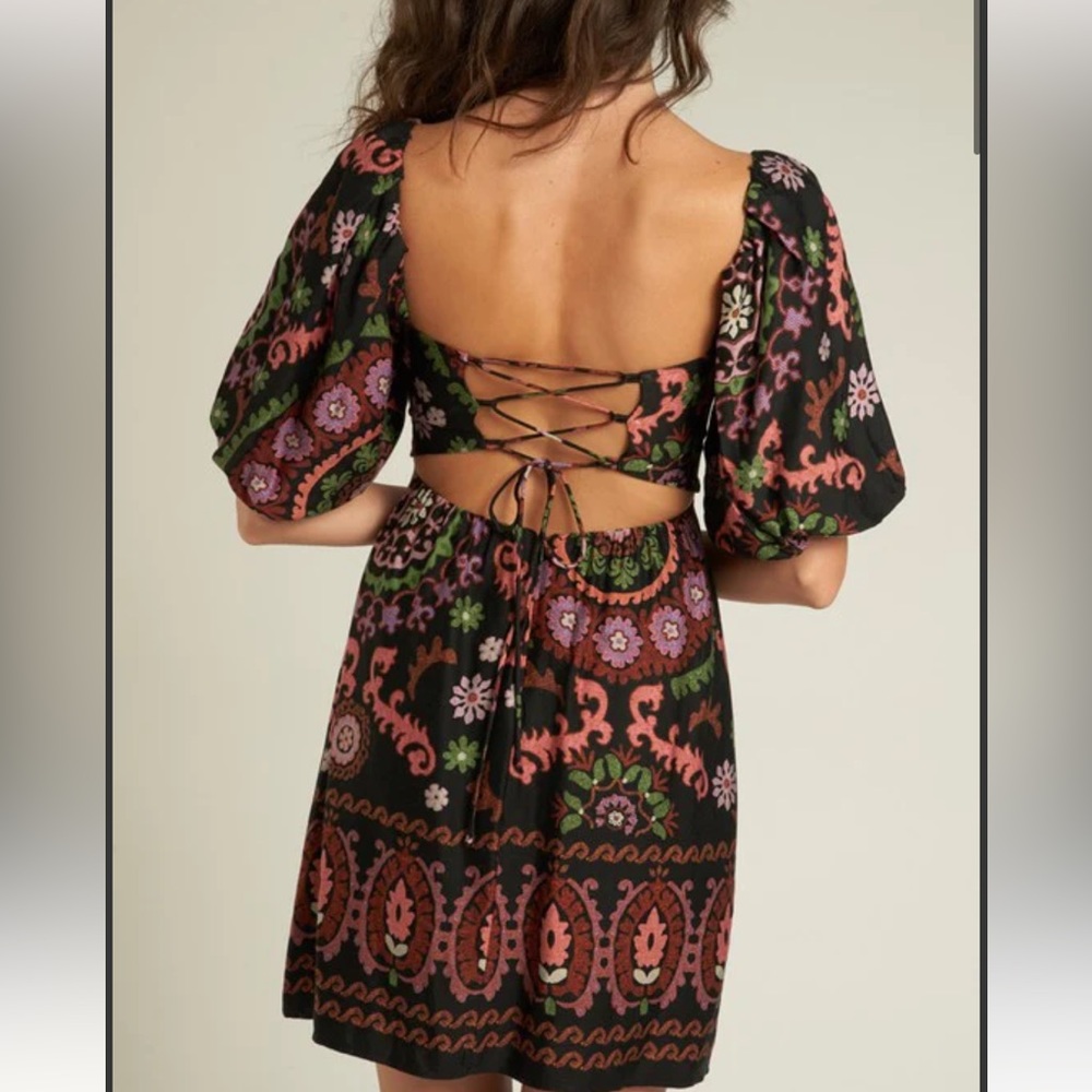 NEW Black Multiprint Mini Dress - Picture 2 of 3
